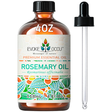 EVOKE OCCU Rosemary Essential Oils, 118ML/4 Fl.Oz. Premium Plant Oil for Diffuser, Hair, Skin, Humidifier, Candle Soap Making, - Glits & Glam