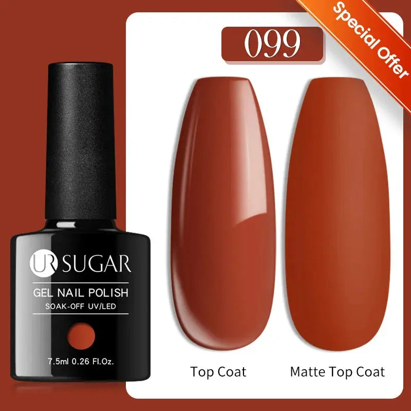 UR SUGAR 7ml Nude Crystal Rubber Base Gel Natural Color Semi Permanent Soak off UV LED Gel Nail Art Varnish - Glits & Glam