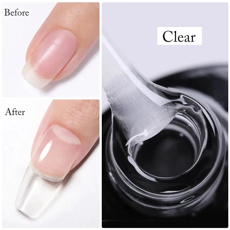 UR SUGAR 7ml Nude Crystal Rubber Base Gel Natural Color Semi Permanent Soak off UV LED Gel Nail Art Varnish - Glits & Glam