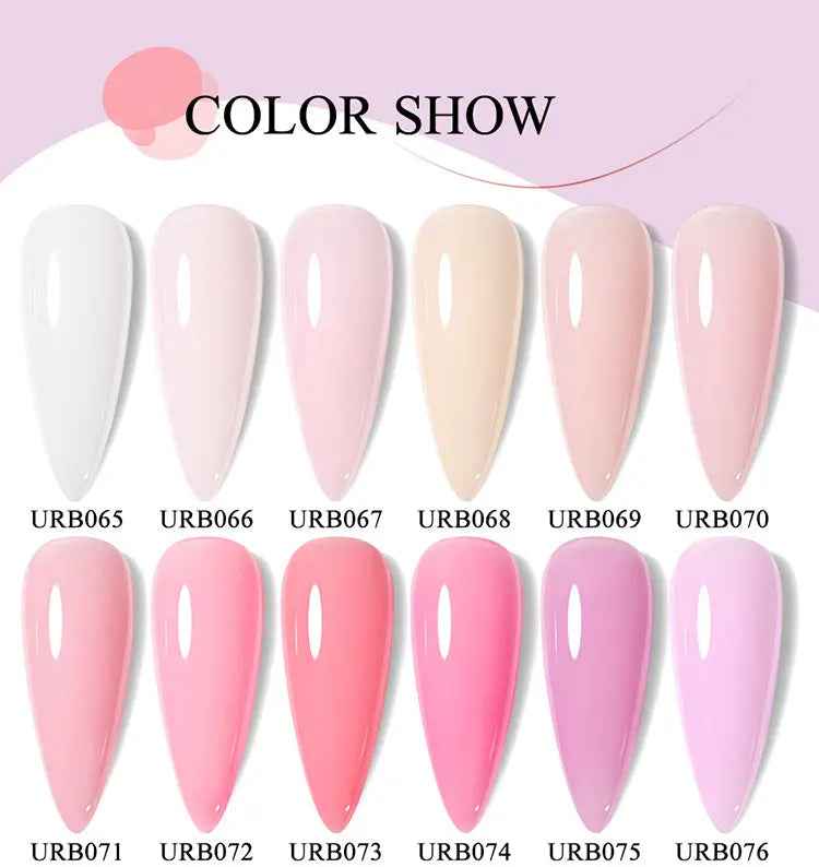 UR SUGAR 7ml Nude Crystal Rubber Base Gel Natural Color Semi Permanent Soak off UV LED Gel Nail Art Varnish