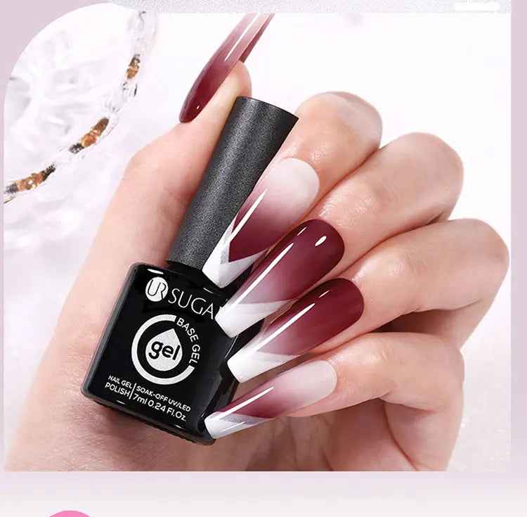 UR SUGAR 7ml Nude Crystal Rubber Base Gel Natural Color Semi Permanent Soak off UV LED Gel Nail Art Varnish