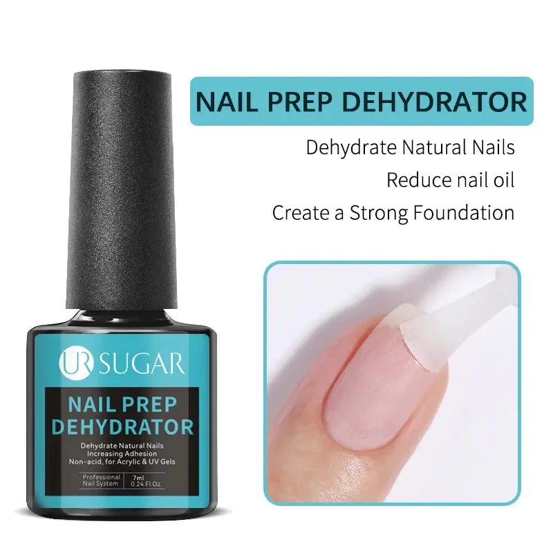 UR SUGAR 7ml Nude Crystal Rubber Base Gel Natural Color Semi Permanent Soak off UV LED Gel Nail Art Varnish - Glits & Glam