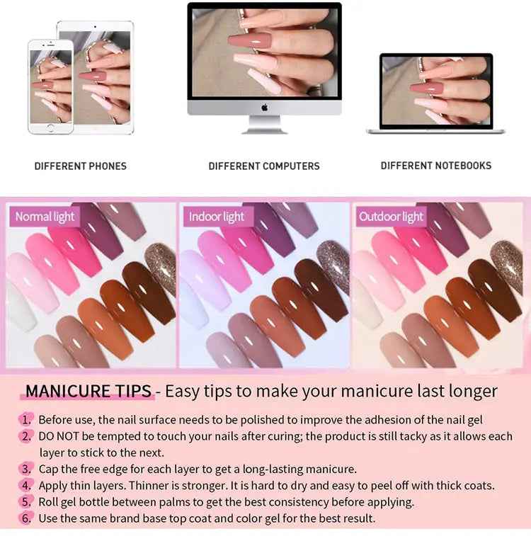UR SUGAR 7ml Nude Crystal Rubber Base Gel Natural Color Semi Permanent Soak off UV LED Gel Nail Art Varnish