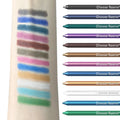 12 Colors Set Glitter & Shimmer Eyeliner Stick Pack - Long-Wearing Blue Tone Eyeliner Pencil with Smooth Application - Versatile - Glits & Glam