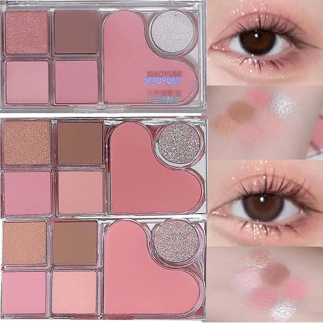 Six-color eyeshadow palette, soft and delicate pearlescent matte earth-tone eyeshadow - Glits & Glam