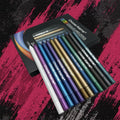 12 Colors Set Glitter & Shimmer Eyeliner Stick Pack - Long-Wearing Blue Tone Eyeliner Pencil with Smooth Application - Versatile - Glits & Glam