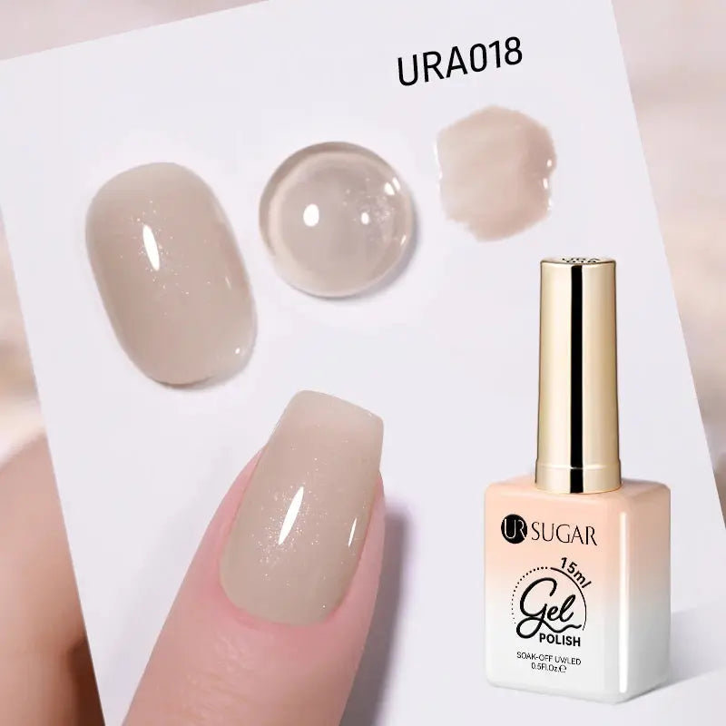 UR SUGAR 15ml Champagne Gold Sliver Reflective Glitter Gel Nail Polish Varnish Semi Permanent Soak Off UV Gel For Manicure Art - Glits & Glam