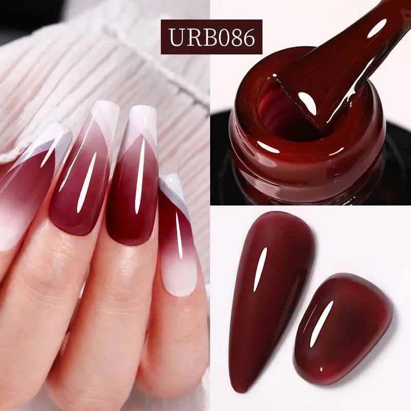 UR SUGAR 7ml Nude Crystal Rubber Base Gel Natural Color Semi Permanent Soak off UV LED Gel Nail Art Varnish - Glits & Glam
