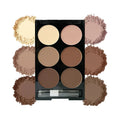 6 Colors Highlight Contouring Powder Palette Face Shadow Contouring Powder Makeup Palette With Brush Face Bronzer Color Correcti - Glits & Glam