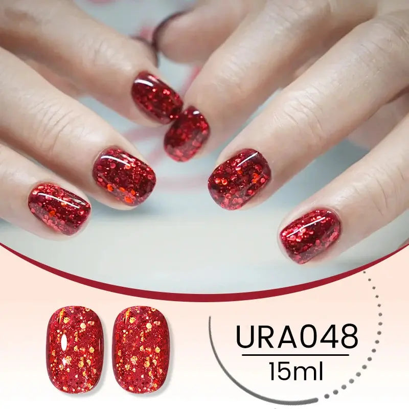 UR SUGAR 15ml Champagne Gold Sliver Reflective Glitter Gel Nail Polish Varnish Semi Permanent Soak Off UV Gel For Manicure Art - Glits & Glam
