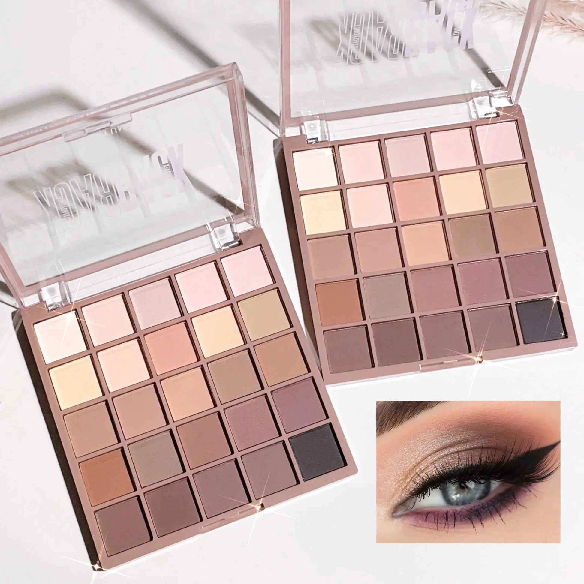 Eyeshadow palette in 25 colors, matte brown nude multi-color eyeshadow, high color rendering, waterproof and sweatproof, daily e - Glits & Glam