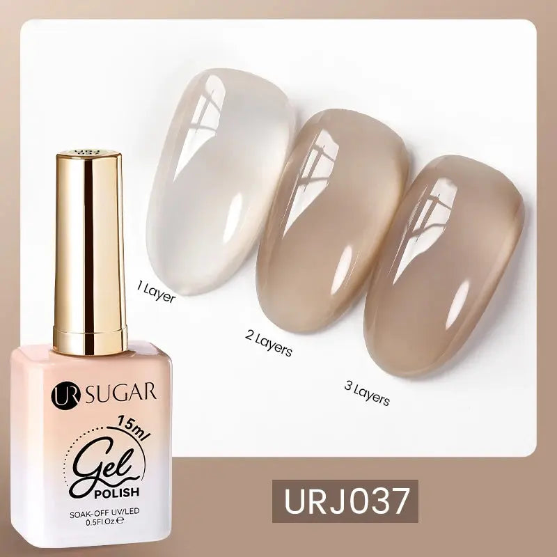 UR SUGAR 15ml Champagne Gold Sliver Reflective Glitter Gel Nail Polish Varnish Semi Permanent Soak Off UV Gel For Manicure Art - Glits & Glam