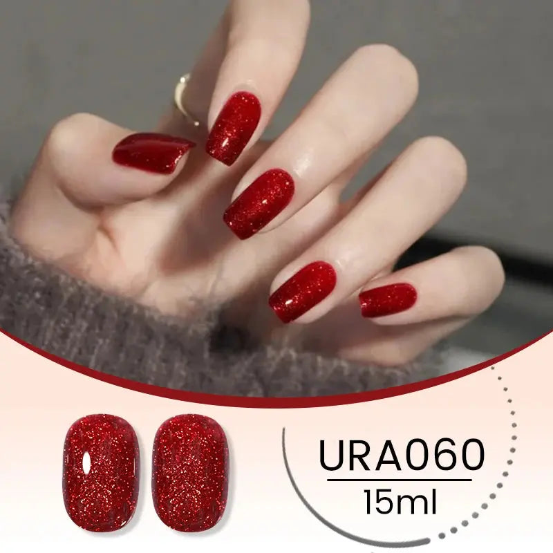 UR SUGAR 15ml Champagne Gold Sliver Reflective Glitter Gel Nail Polish Varnish Semi Permanent Soak Off UV Gel For Manicure Art - Glits & Glam