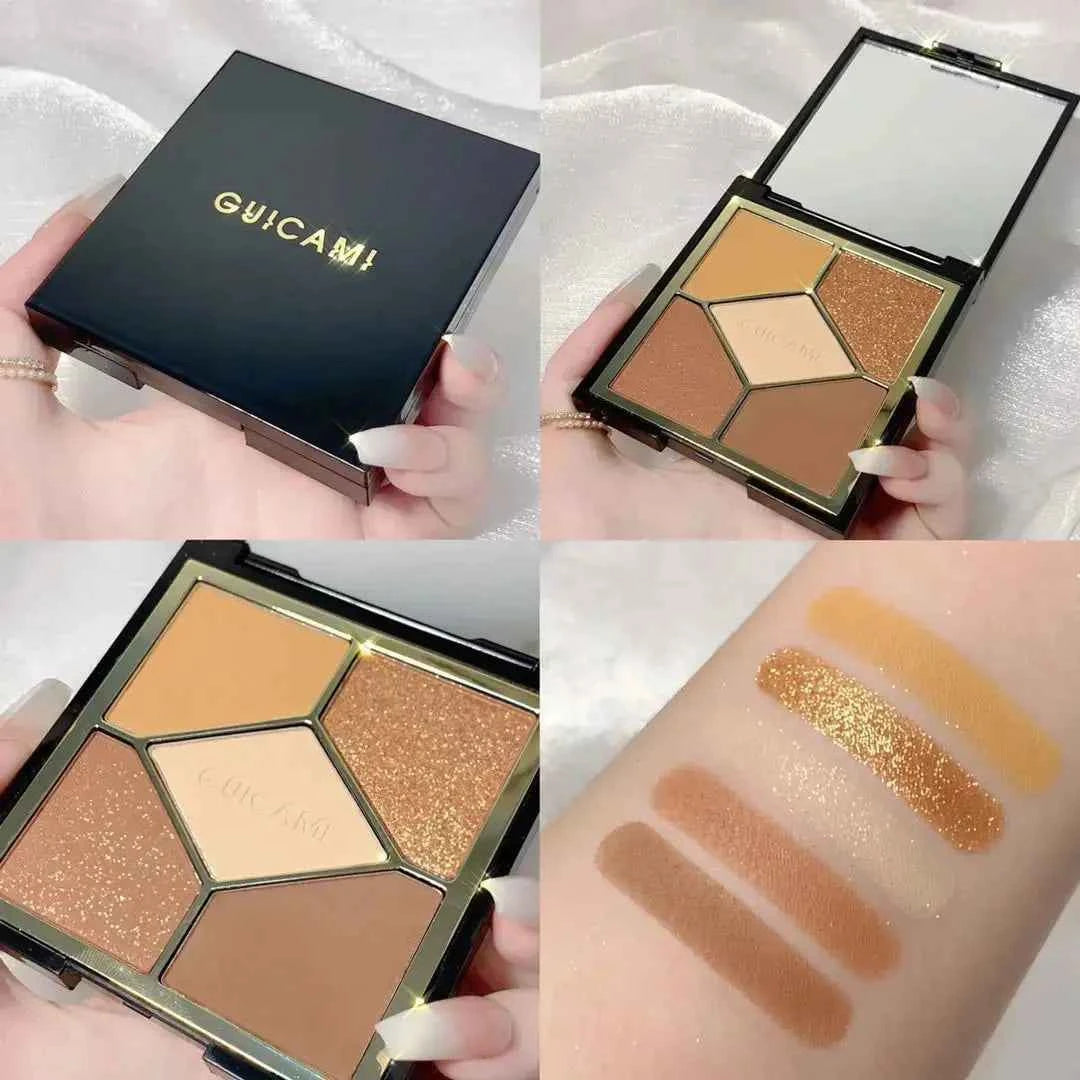 GUICAMI 4 Color Highlight Palette Pearl Blush Face Contour All In One Lasting Water Proof Shadow Makeup Cosmetic