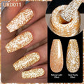 UR SUGAR 15ml Champagne Gold Sliver Reflective Glitter Gel Nail Polish Varnish Semi Permanent Soak Off UV Gel For Manicure Art - Glits & Glam