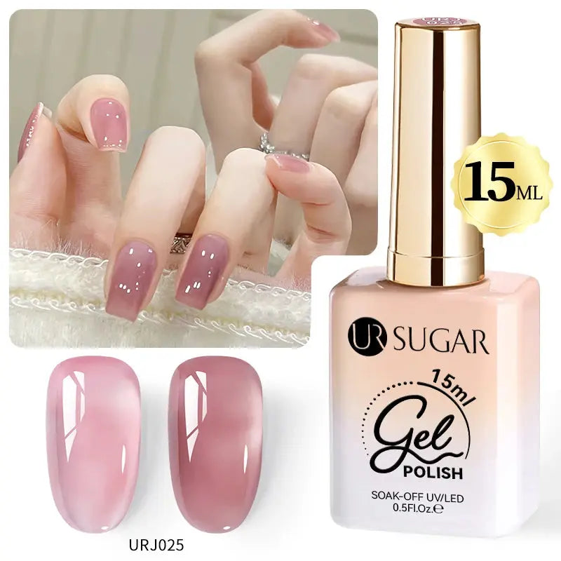 UR SUGAR 15ml Champagne Gold Sliver Reflective Glitter Gel Nail Polish Varnish Semi Permanent Soak Off UV Gel For Manicure Art - Glits & Glam