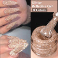 UR SUGAR 15ml Champagne Gold Sliver Reflective Glitter Gel Nail Polish Varnish Semi Permanent Soak Off UV Gel For Manicure Art - Glits & Glam