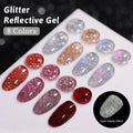 UR SUGAR 15ml Champagne Gold Sliver Reflective Glitter Gel Nail Polish Varnish Semi Permanent Soak Off UV Gel For Manicure Art - Glits & Glam
