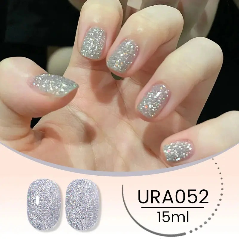 UR SUGAR 15ml Champagne Gold Sliver Reflective Glitter Gel Nail Polish Varnish Semi Permanent Soak Off UV Gel For Manicure Art - Glits & Glam