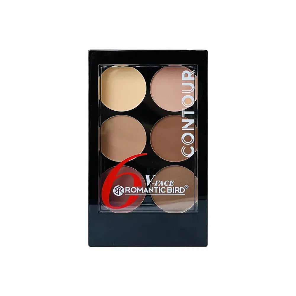 6 Colors Highlight Contouring Powder Palette Face Shadow Contouring Powder Makeup Palette With Brush Face Bronzer Color Correcti - Glits & Glam