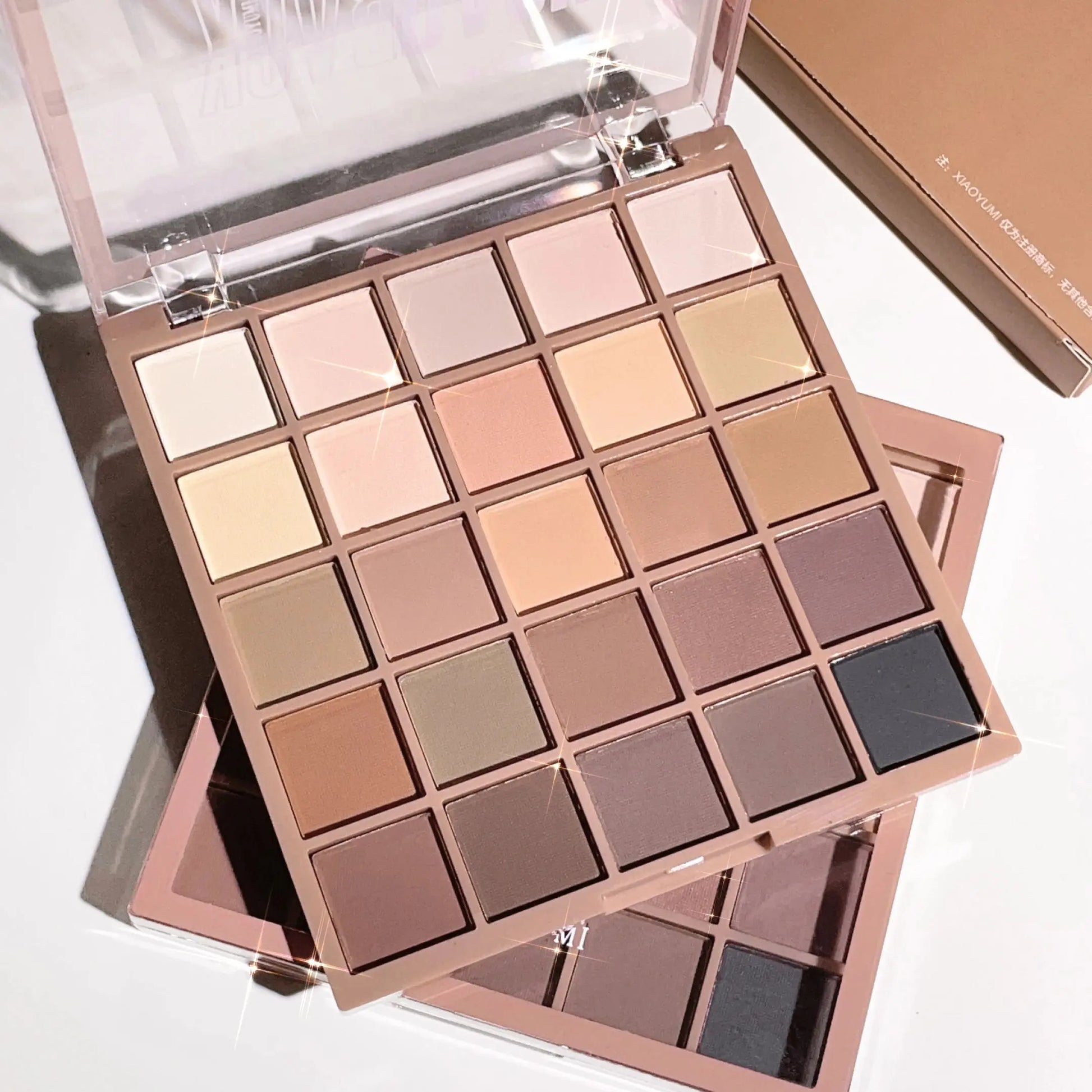 Eyeshadow palette in 25 colors, matte brown nude multi-color eyeshadow, high color rendering, waterproof and sweatproof, daily e - Glits & Glam