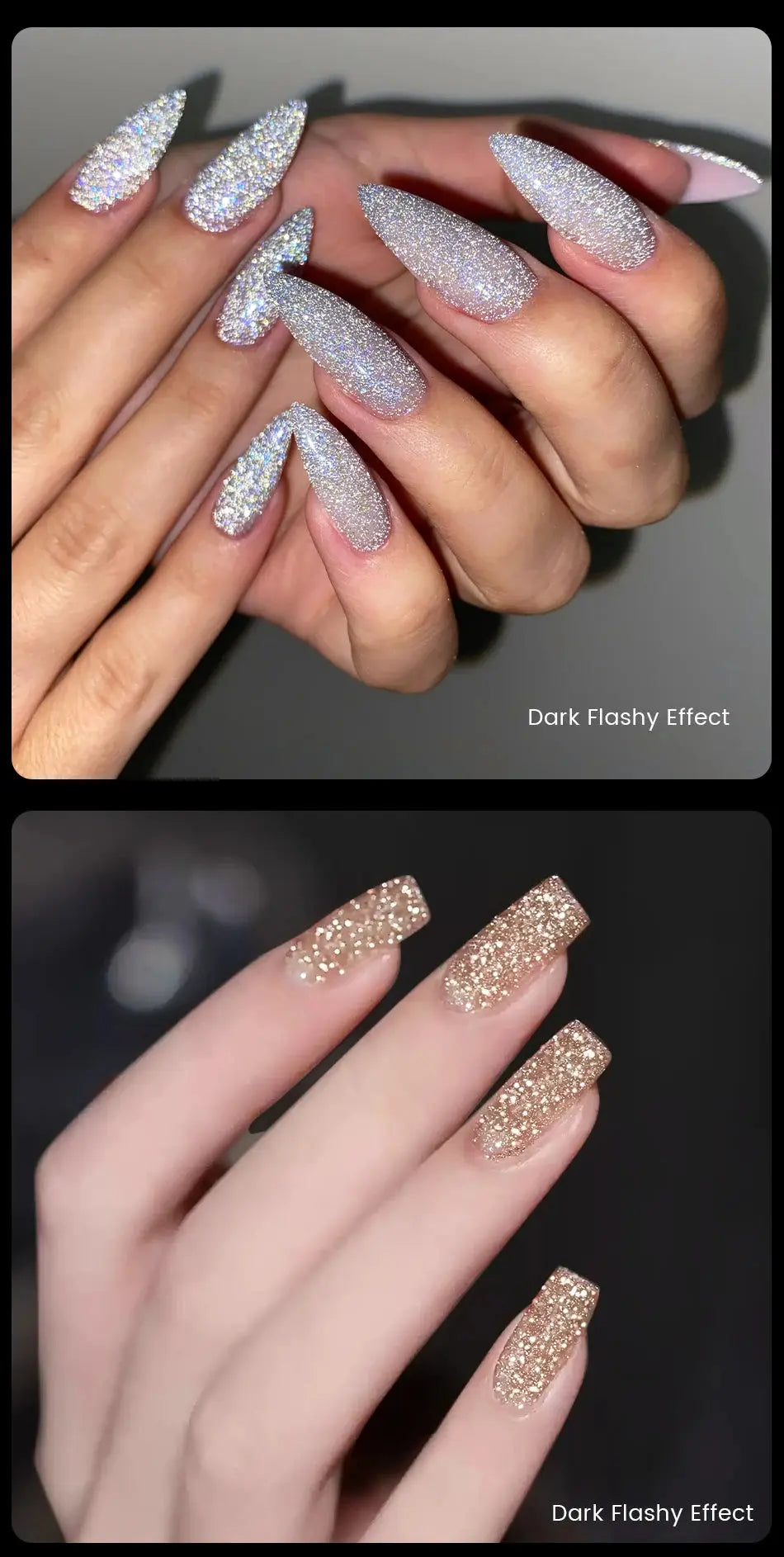 UR SUGAR 15ml Champagne Gold Sliver Reflective Glitter Gel Nail Polish Varnish Semi Permanent Soak Off UV Gel For Manicure Art - Glits & Glam