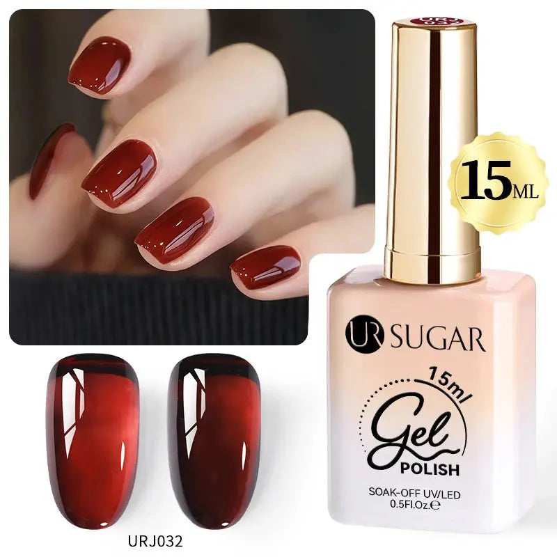 UR SUGAR 15ml Champagne Gold Sliver Reflective Glitter Gel Nail Polish Varnish Semi Permanent Soak Off UV Gel For Manicure Art - Glits & Glam