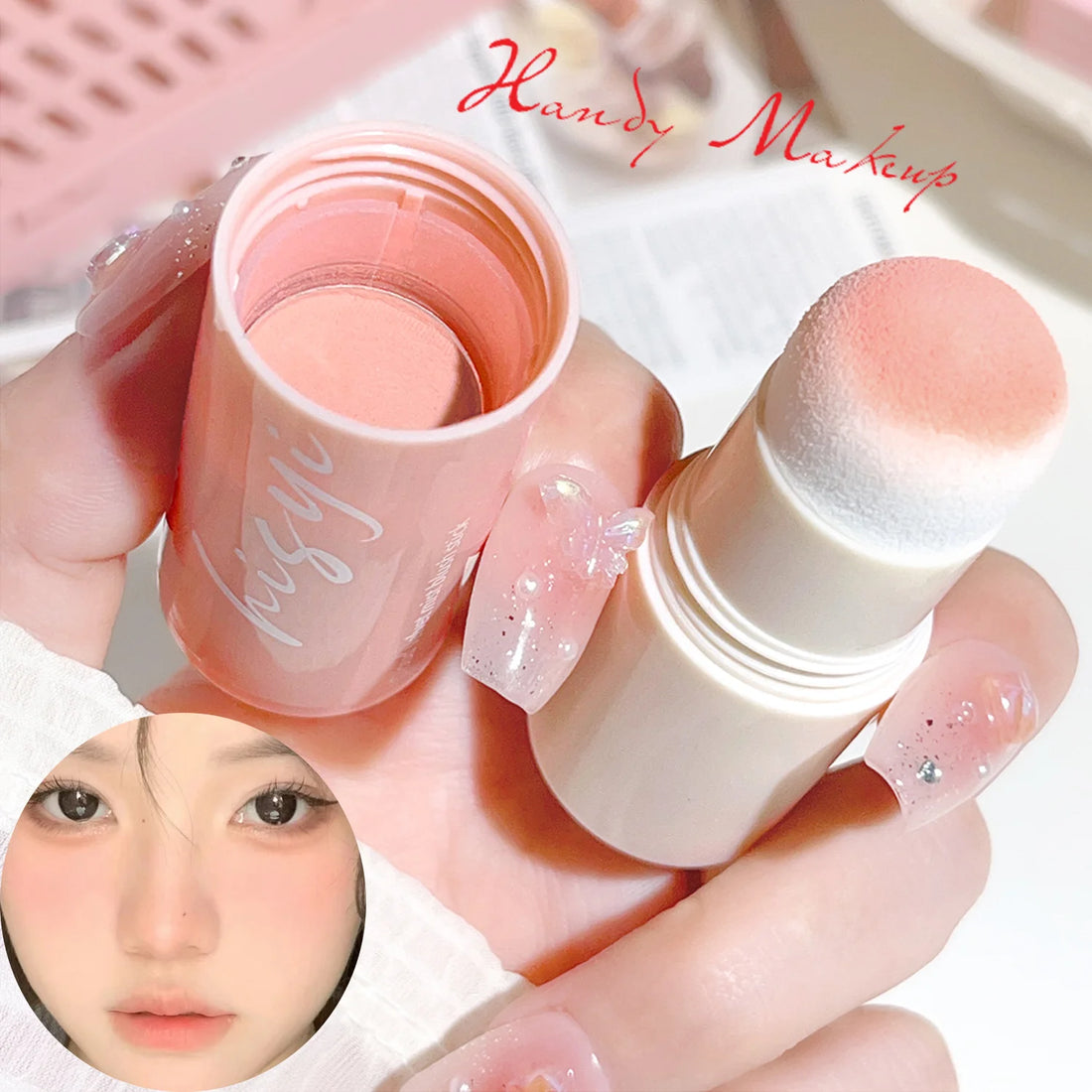 Cloud Soft Matte Blush Stick for a vibrant, brightening, natural bare makeup look, enhancing flawless skin tone - Glits & Glam