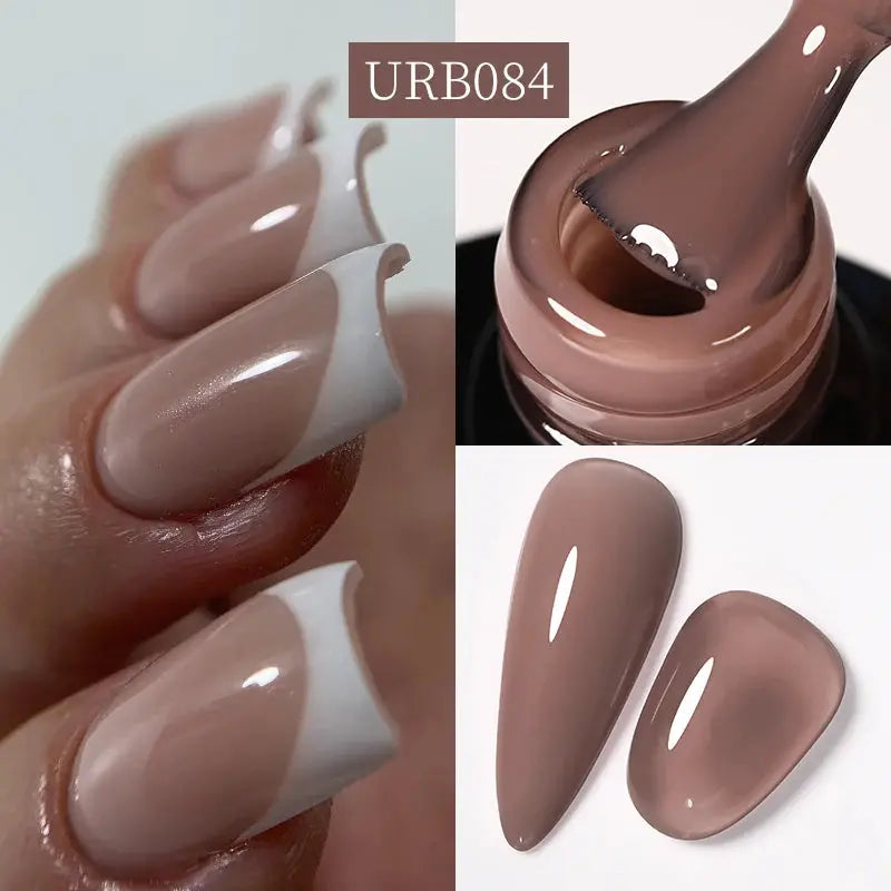 UR SUGAR 7ml Nude Crystal Rubber Base Gel Natural Color Semi Permanent Soak off UV LED Gel Nail Art Varnish - Glits & Glam