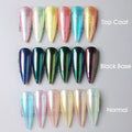 6pcs Aurora Mirror Nail Powder Pigment Chameleon Chrome Colors Fairy Iridescent Nail Art Glitter Dust UV Gel Polish Decorations - Glits & Glam