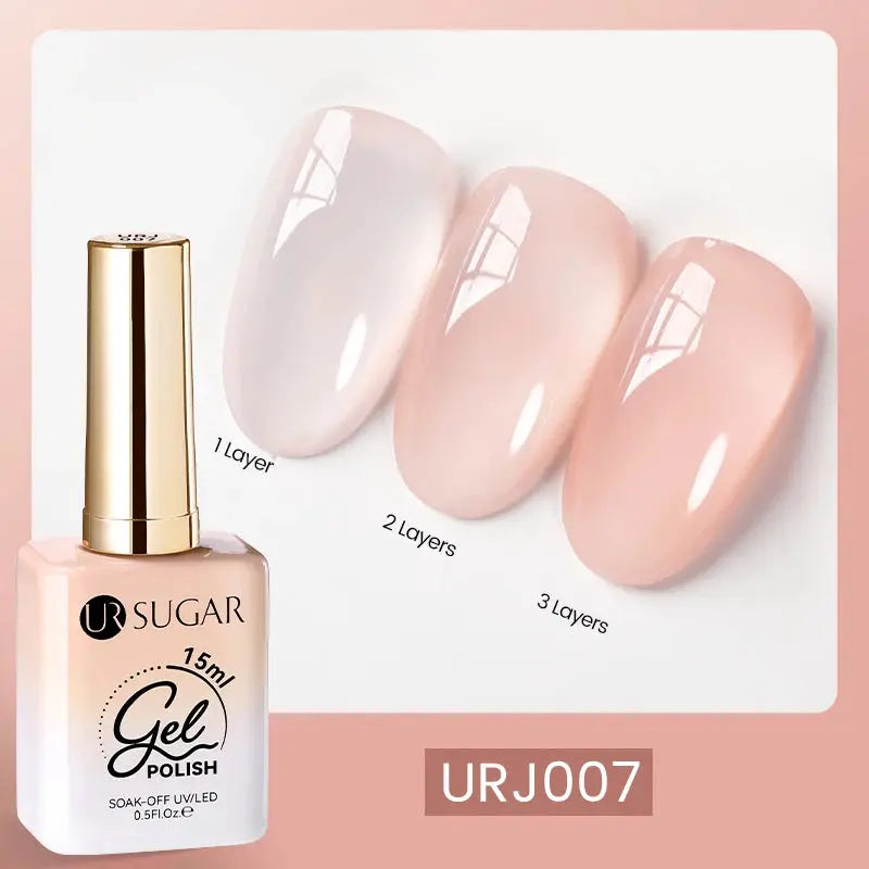 UR SUGAR 15ml Champagne Gold Sliver Reflective Glitter Gel Nail Polish Varnish Semi Permanent Soak Off UV Gel For Manicure Art - Glits & Glam