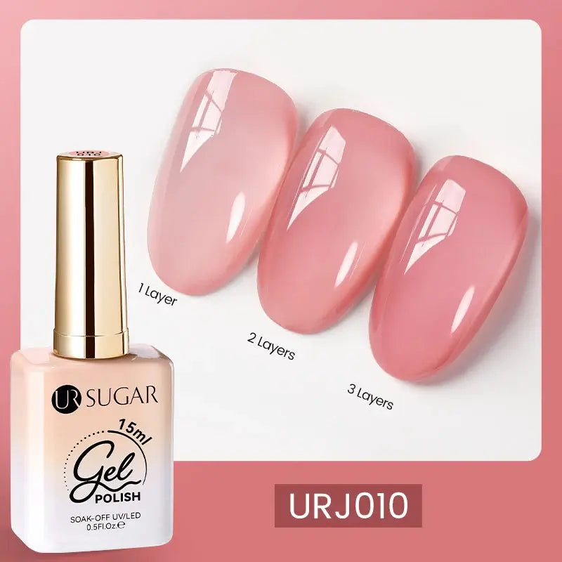 UR SUGAR 15ml Champagne Gold Sliver Reflective Glitter Gel Nail Polish Varnish Semi Permanent Soak Off UV Gel For Manicure Art - Glits & Glam