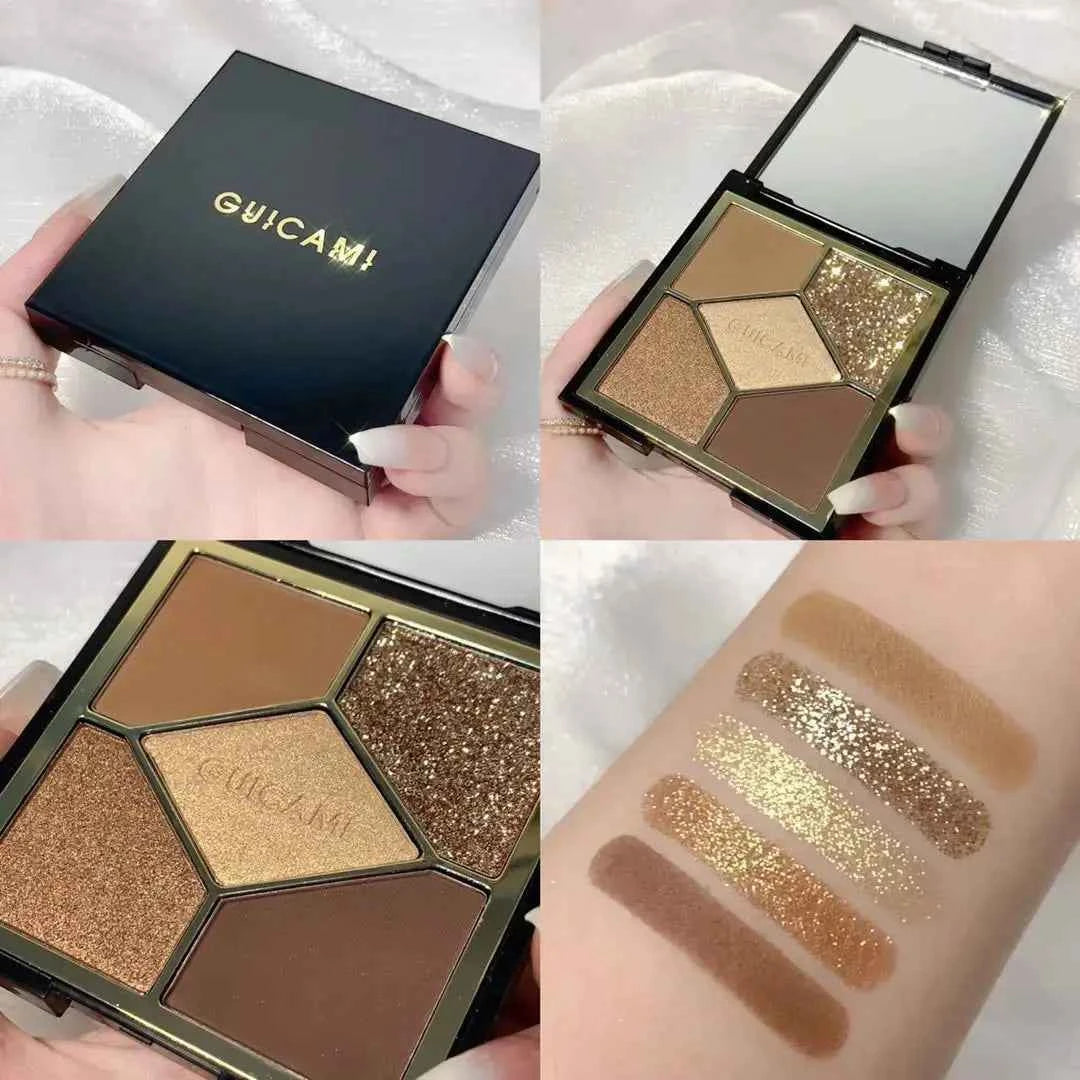 GUICAMI 4 Color Highlight Palette Pearl Blush Face Contour All In One Lasting Water Proof Shadow Makeup Cosmetic