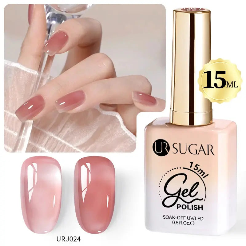 UR SUGAR 15ml Champagne Gold Sliver Reflective Glitter Gel Nail Polish Varnish Semi Permanent Soak Off UV Gel For Manicure Art - Glits & Glam