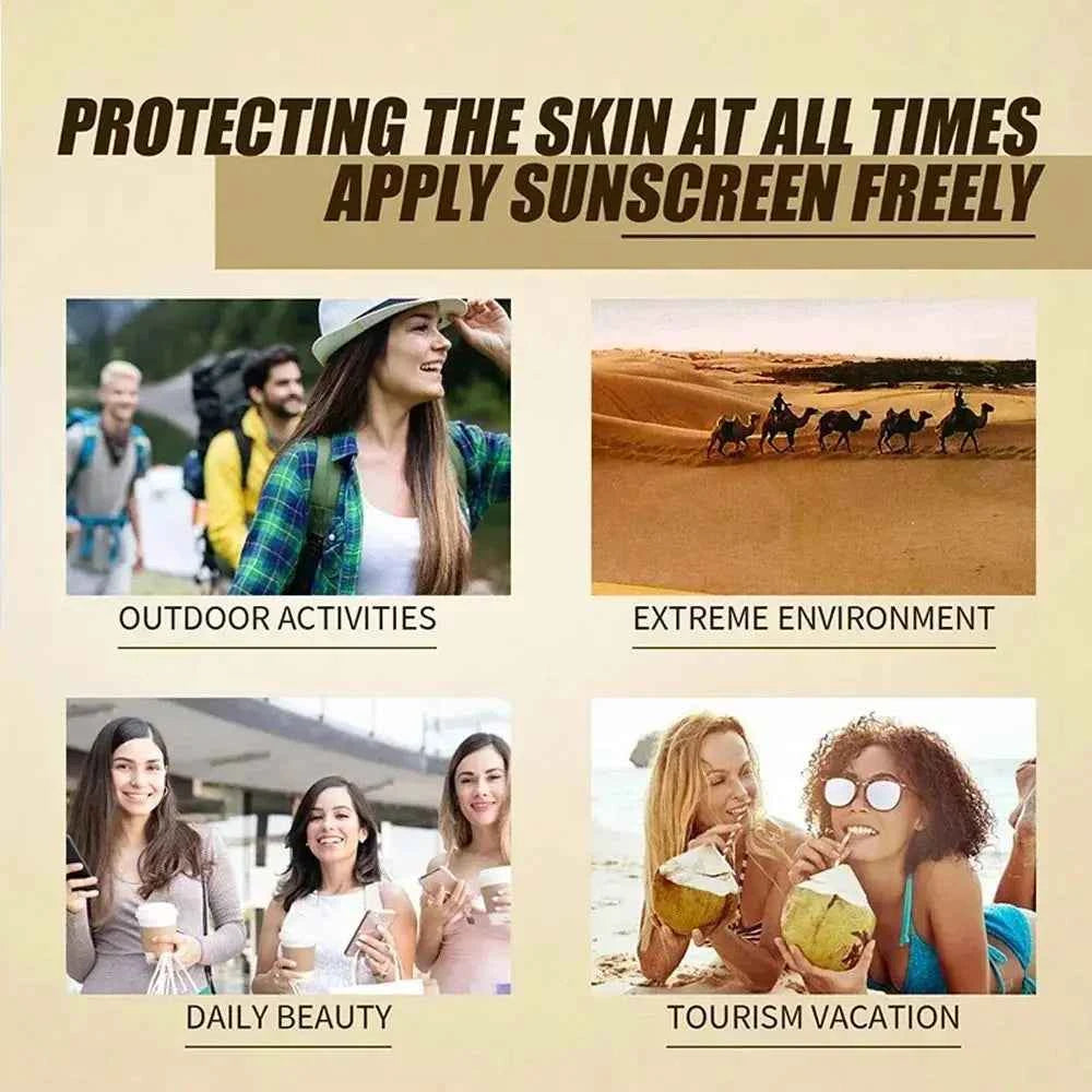 SPF50+++ Korean Rice Sunscreen Lotion Is Durable, Moisturizing, Light and Oil-free, Suitable for Face and Body of All Skin Types