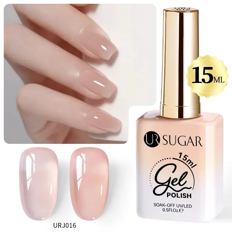 UR SUGAR 15ml Champagne Gold Sliver Reflective Glitter Gel Nail Polish Varnish Semi Permanent Soak Off UV Gel For Manicure Art - Glits & Glam