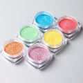 6pcs Aurora Mirror Nail Powder Pigment Chameleon Chrome Colors Fairy Iridescent Nail Art Glitter Dust UV Gel Polish Decorations - Glits & Glam