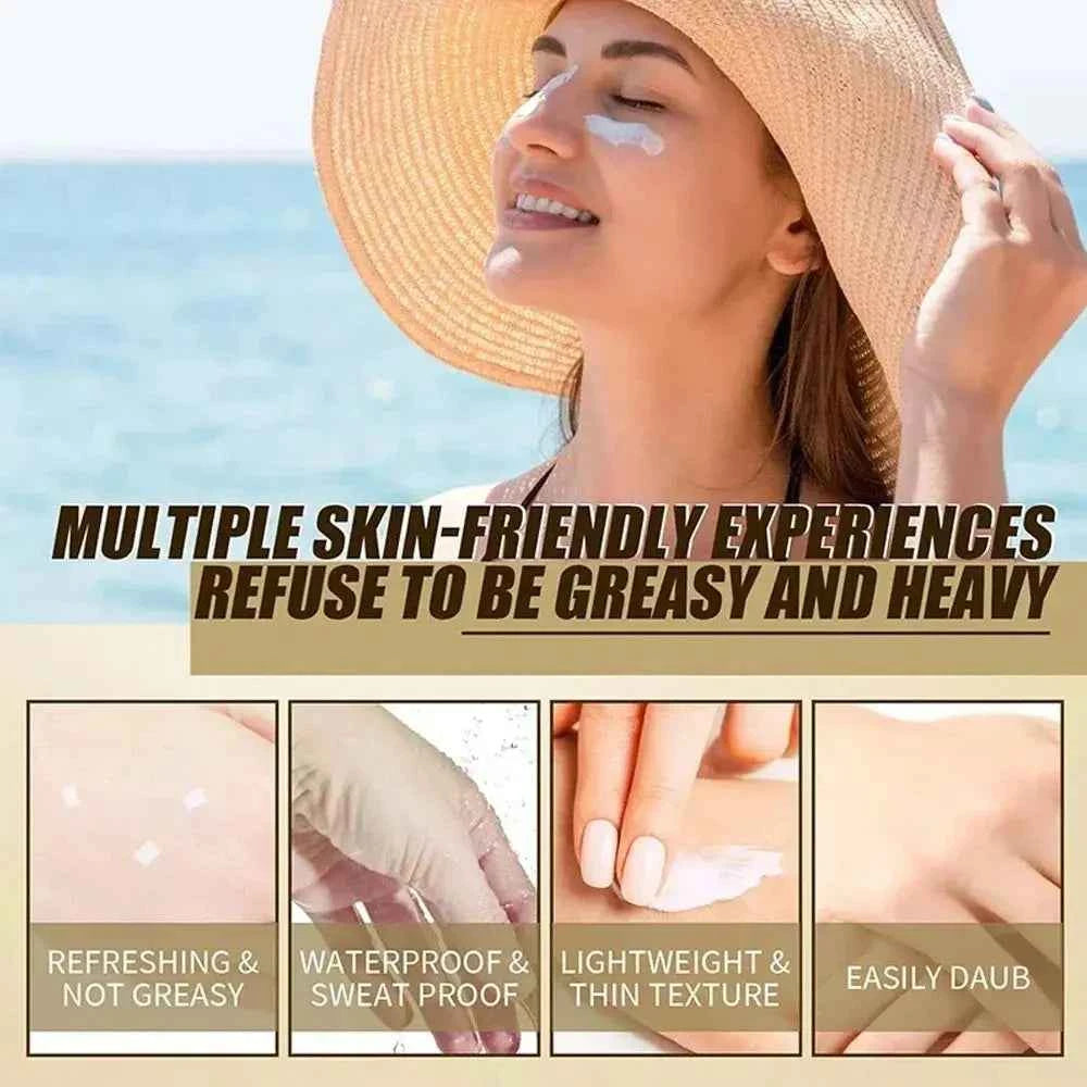 SPF50+++ Korean Rice Sunscreen Lotion Is Durable, Moisturizing, Light and Oil-free, Suitable for Face and Body of All Skin Types